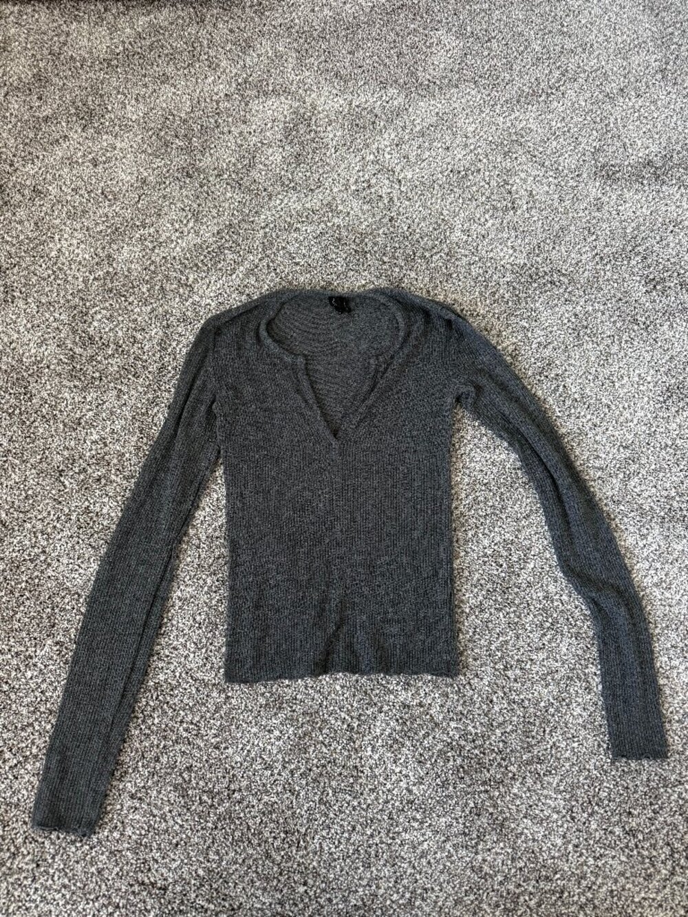 S Gray Pajama Top Long Sleeve